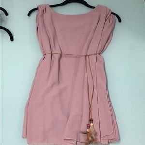 BEAUTIFUL PINK/PURPLE TANK WITH FEATHER BELT